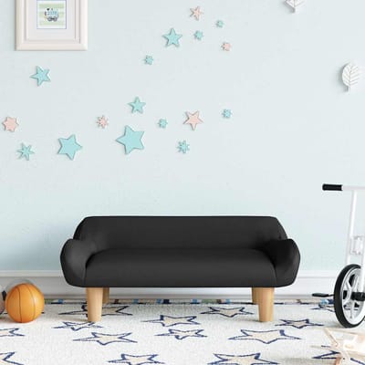 vidaXL - Kinderbank - 70x40x24 - cm - stof - zwart