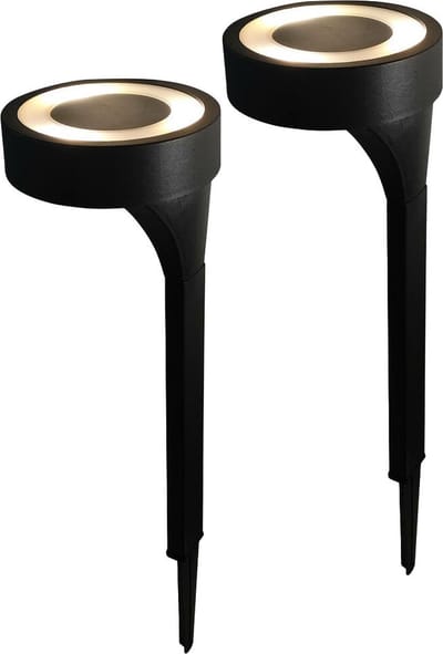 Benson Buiten lamp/solar verlichting - 2x - LED - 40 x 11 cm - tuin verlichting