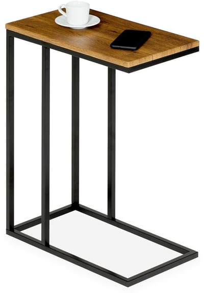 Bijzettafel DEBORA met metalen onderstel – Vintage/Zwart