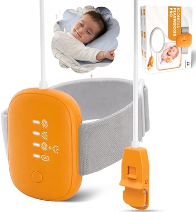 ICONOVA® Plaswekker – Bedplas Alarm met Vochtigheidssensor – Enuresis Alarm voor Kinderen – Bedplassen Trainer – Urine Alarm – Nachtzindelijkheid Trainer – Zindelijkheidstraining – CE Gecertificeerd – Comfortabel & Herbruikbaar