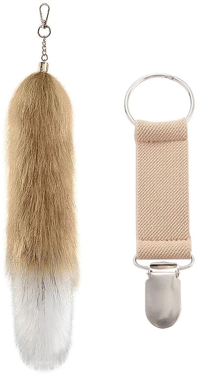 ONF3 - Vossenstaart hanger - Multifunctionele clip - Harige sleutelhanger - Bruin - Telefoonhanger - Tashanger - Geschikt voor sleutels en telef...