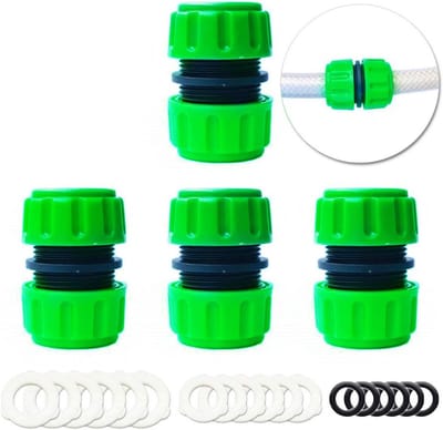 4-Pack Slang Reparatie Koppeling Verlengstuk voor 1/2 Inch Tuinslang