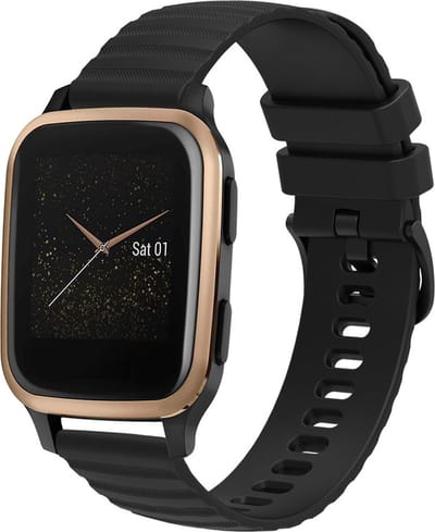 Siliconen bandje - geschikt voor Amazfit GTS / GTS 2(E) / GTS 2 Mini / GTS 3 / 4 (Mini) / Bip (S) / Bip U (Pro) / Bip Lite / Bip 3 (Pro) / GTR 42 mm / Pop (Pro) / Active (2) - zwart