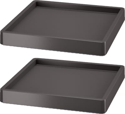 2x Stuks plantenonderzetters/multirollers vierkant antraciet kunststof 35 cm - Trolleys voor kamerplanten