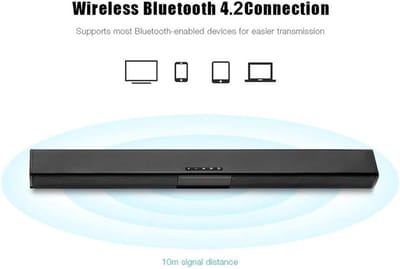 TV Soundbar - Bluetooth Soundbar Met Afstandsbediening - 4 Speakers - Magnetische Hoorn - Soundbar voor tv - Ondersteunt TF Kaart - Zwart