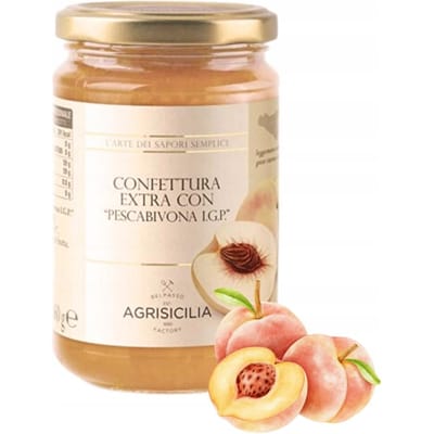 Bivona AGRISICILIA Confiture de Pêches 360g Italie Marmelade de Pêches
