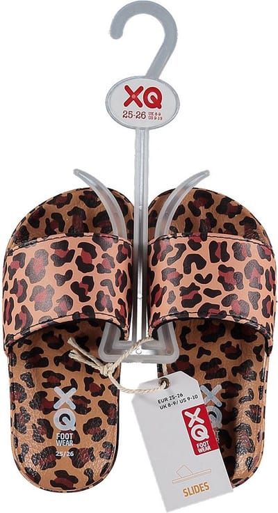 XQ Footwear - Slippers - Panterprint - Camel - Maat 29/30