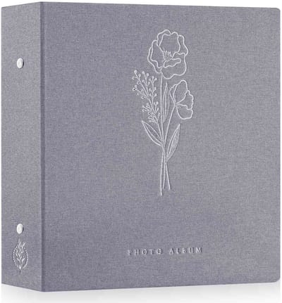 Dailygoods- Fotoalbum Extra Groot - 1000 Foto's - Insteekvakjes - Linnen Omslag - Waterdicht - Zuurvrij - Luxe Zilveren Print