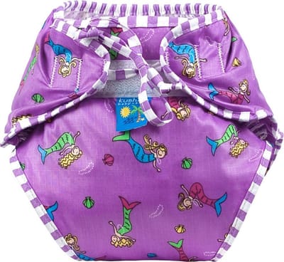 Kushies - luier - wasbare zwemluier - zwembroekje - maat 3+ - 6/10 kg - Paars - Zeemeermin