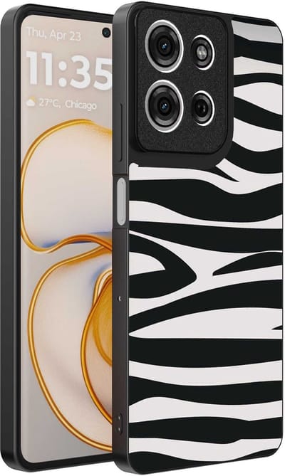 Geschikt voor Motorola Edge 50 Telefoonhoesje met zebra opdruk - TPU backcover case zebra design - Zwart Wit - Smartphonica geschikt voor Motorola Edge 50