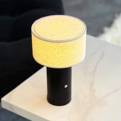 Dyberg Larsen LED-tafellamp op batterijen Mellow, zwart, 23 cm