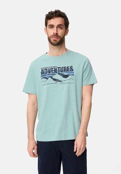 camel active T-Shirt met print - Maat menswear-M - Oceaan Groen
