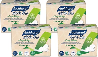 Vuokkoset Extra Lang Maandverband - 100% Biologisch - Nacht Maandverband - Groot Maandverband - Langdurige Bescherming