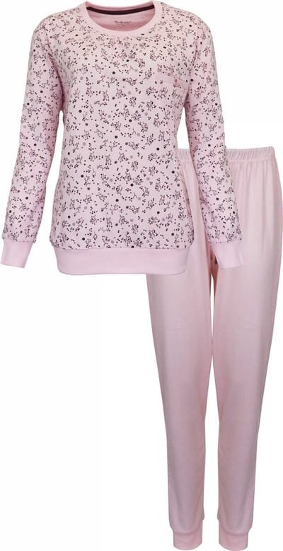 Tenderness Dames Pyjama - Katoen - Ronde Hals - Licht Roze - Maat XXL