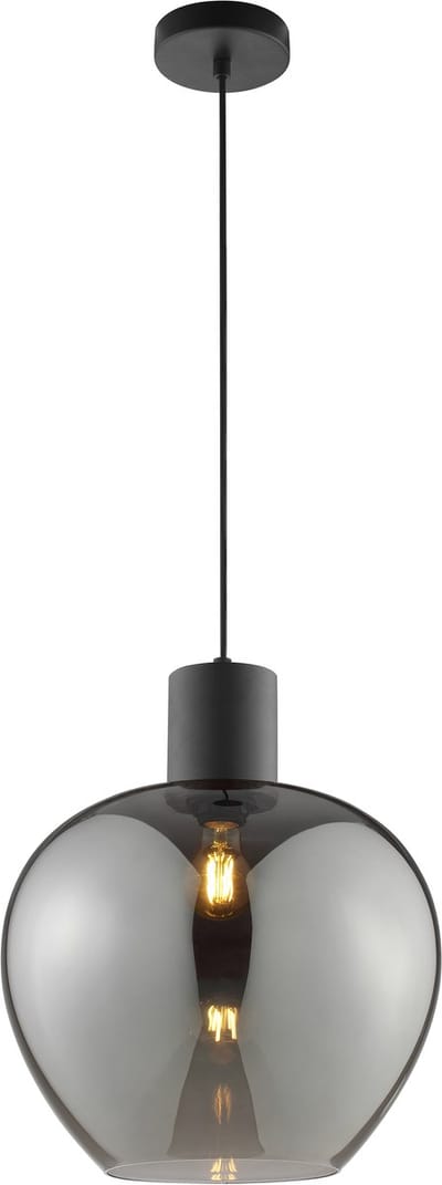 Brilliant Ligari - Hanglamp - ø 35 cm - E27 max 1x20W - Zwart/Smoke