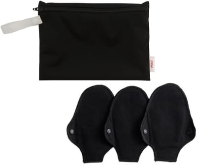 ImseVimse wasbare inlegkruisjes voor strings met wetbag - zwart - 3 stuks