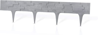 Tuinpalissade Steenlook - Gazonrand Bodemrand - Tuin Afscheiden - Buigzaam Materiaal - 78x20cm - Antraciet