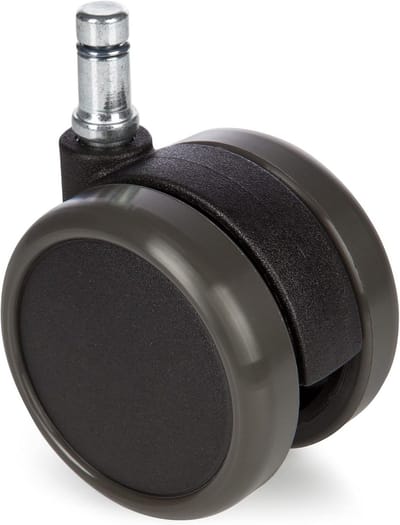 5x Zachte Wielen voor Harde Vloeren - 10mm Pen 65mm Diameter - Geschikt voor Bureaustoelen