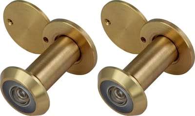 2x amig deurspion - messing - gepolijst - 160° zicht - voor deuren 35-60 mm