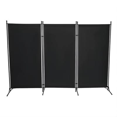 Opvouwbare Kamerscherm – Vrijstaand 3-delig Room Divider voor Privacy – Geschikt voor Kantoor, Slaapkamer en Kleedruimte – 260 x 180 cm – Donkergrijs