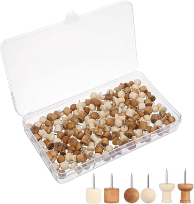 150 stuks houten punaises voor prikbord - ideal voor kantoor, school en thuis