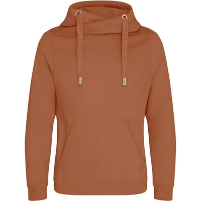 Just Hoods Cross Neck Hoodie JH021 - GINGER BISCUIT - XS