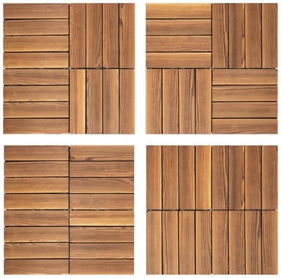 Houten Terrastegels - Balkontegels Kliktegels - Vloer Vernieuwen - Antislip Ontwerp - 30 x 30 cm - Bruin