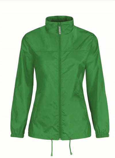 B&C Windbreaker - groen - Sirocco windjas - met capuchon - dames XXL Groen