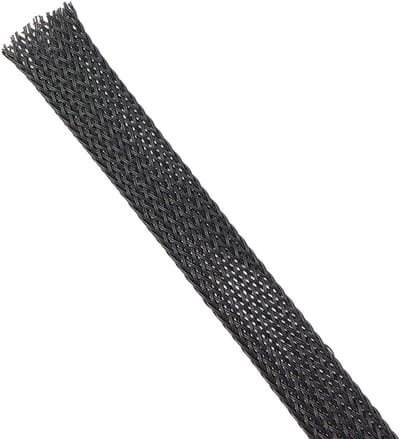 Kabel Beschermer - Draad Maas - Kabel Organisatie - Flexibel Geweven - 15m x 20mm - Zwart