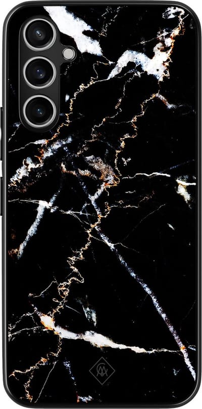Casimoda® hoesje - Geschikt voor Samsung Galaxy A15 - Marmer Zwart - Zwart TPU Backcover - Marmer - Zwart