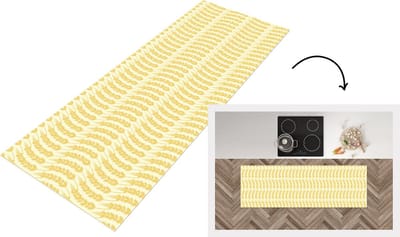 Keukenloper - Loper keuken - Graan - Patronen - Waves - 150x50 cm - Keukenloper vinyl