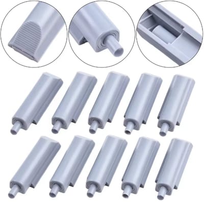 TLVX 10 stuks Smalle Universele Soft Close Deurdempers Grijs – Ladekast dempers – Achteraf Softclose inbouw – Keukenkast demping – Kleding kast dempers – Kastdeur Buffer – Schok Absorberend – Deursluiters - Kast deurtjes zachtjes dicht doen