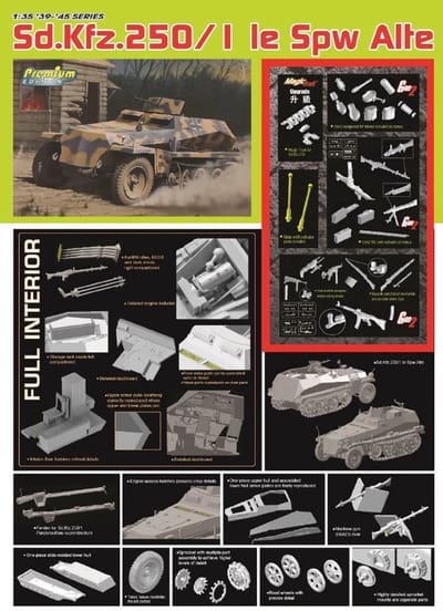 Dragon Modelbouwpakket Militaire voertuigen - 6557 Sd.Kfz. 250/1 - le Spw Alte - Militair Voertuig Plastic - 1:35 - Modelbouw