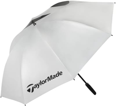 Taylormade 60 Double Canopy Sunbrella Golfparaplu 2025 - Zilver Zwart