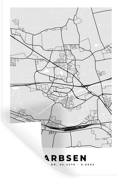 Muurstickers - Sticker Folie - Duitsland - Stadskaart - Plattegrond - Garbsen - Kaart - 20x30 cm - Plakfolie - Muurstickers Kinderkamer - Zelfklevend Behang - Zelfklevend behangpapier - Stickerfolie
