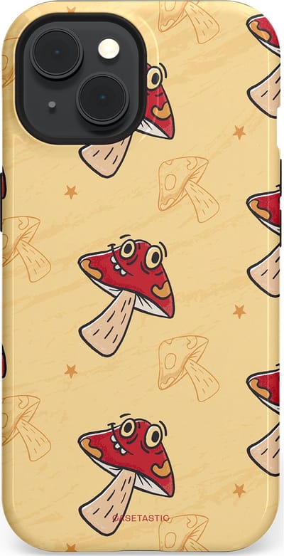Casetastic Hoesje Geschikt voor Apple iPhone 15 Magsafe - Stijlvolle Beschermende Duo-layer Case - Vrolijke Paddestoel