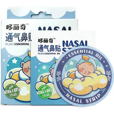 Neusademhaling verloopt niet soepel, Neusrug Ventilatie Sticker, Neusdoorgang Sticker, Hulp Rust Plant Ingrediënten, Neusverzachtende Sticker Color box (12 pieces/box) blauw