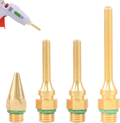Set van 4 Koperen Spuitmonden voor Lijmpistool - Diverse Tips voor Precisie en Creativiteit