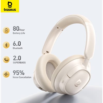 Baseus Bass EH10 NC Draadloze hoofdtelefoon Bluetooth 6.0 Ruisonderdrukking 45dB Over-ear headset Ruimtelijke audio-oortelefoon 80H tijd BH1 NC Lite