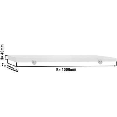 GGM Gastro Schneideplatte für Arbeitstisch - 1000x700mm - HACCP-Konform - Weiß Wit