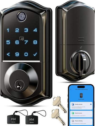 Slim Toegangsdeurslot met Vingerafdruk en App Bediening - Elektronisch Digitale Slot voor Thuis en Kantoor