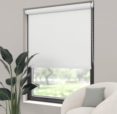 Dutchblinds Rolgordijn - verduisterend - Wit - 85x190cm - Raamdecoratie op maat
