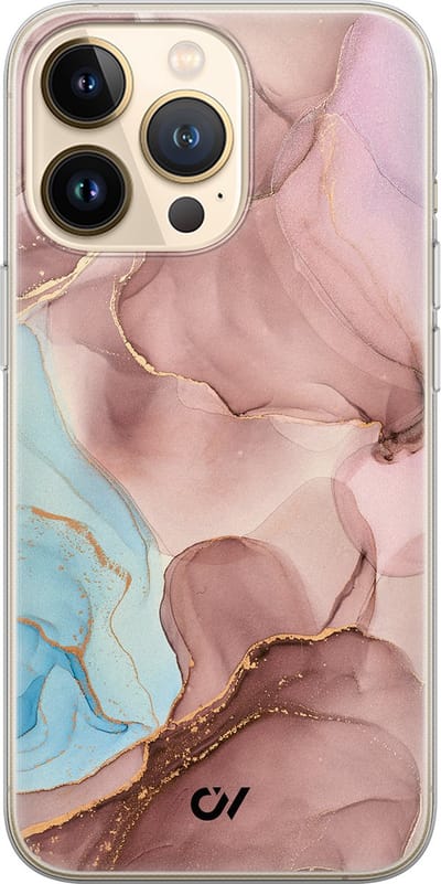 Hoesje geschikt voor Apple iPhone 13 Pro - Marble Clouds - - Roze - Apple Soft Case Telefoonhoesje - TPU Back Cover - Casevibes