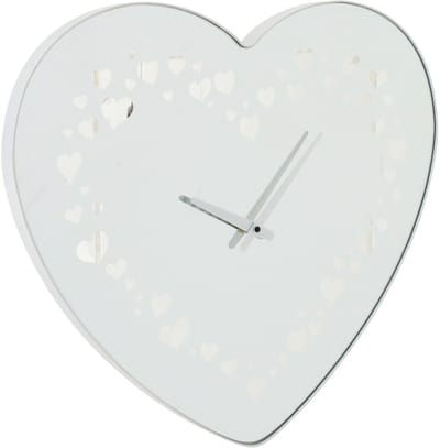 J-Line klok Hart - glas - wit