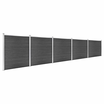 vidaXL - Schuttingpanelenset - 872x186 - cm - HKC - zwart
