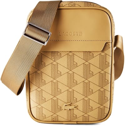 LACOSTE schoudertas The Blend vertical Camera Bag Mono Viennois Otter Lichtbruin