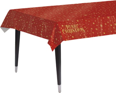 Q2P - Kerstversiering - Tafelkleed - Kerst Decoratie - Tafellaken - Plastic Tafelzeil - Rood - Tafelloper - 137*274 cm
