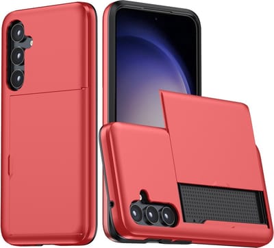 Coverup Hoesje - Geschikt voor Samsung Galaxy A55 Hoesje - Coverup Hybrid Card Slider Back Cover - Rood