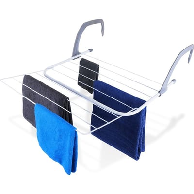 Droogrek voor Radiator Metaal Wit Opvouwbare 55x50,5 cm - Radiatordroger - Wasdroger - Washanger - Balkonwasdroger - Wasrek