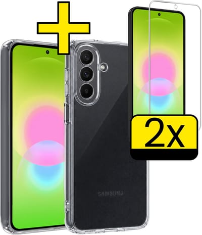 Hoesje - Met 2x Screenprotector - Geschikt voor Samsung Galaxy A27 - Sterk & Shockproof - Back Cover - Siliconen Case - Telefoon Hoes - Telefoonhoesjes - Transparant